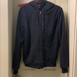 Michael Kors fleece lined navy hoodie.